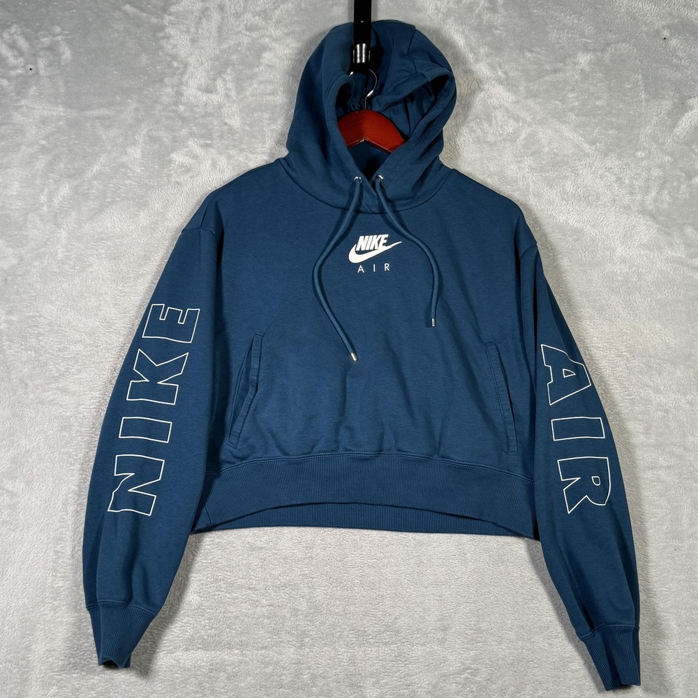 Nike Air Hoodie Womens S Blue CJ3082-432‎ Pullover Swoosh Sweatshirt Fleece